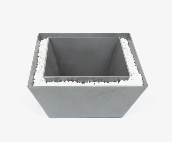 Grabvase aus Metall Aluminium mit Steinen für Grabeinfassung Einzelgrab und Doppelgrab Bausatz