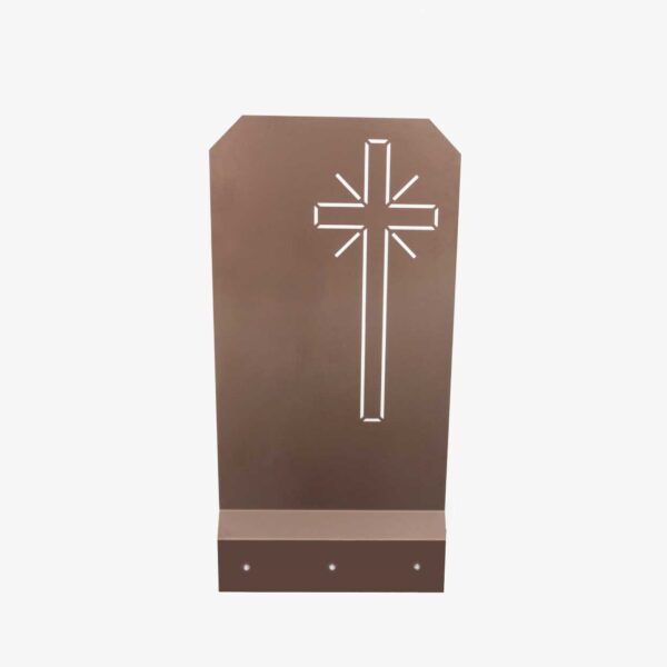 Grabplatte mit Gravur und Kreuz inklusive Kosten für Grabeinfassung aus Metall Aluminium