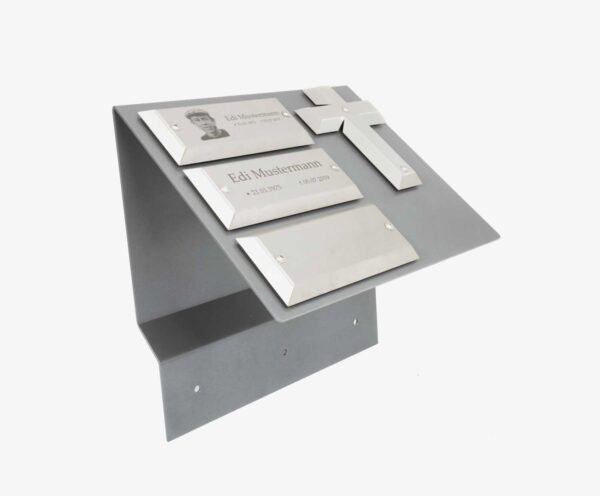 Grabplatte mit Gravur und Kosten für Grabeinfassung aus Metall Aluminium